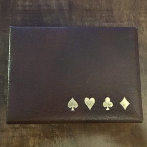 Vintage Congress Playing Cards 4 Sets in Faux Leather Box